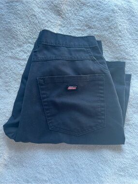 Dickies Black Utility Work Pants with Back Pocket Logo Patch